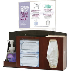 Bowman Manufacturing Hygiene Dispensing Station Signature Series Cherry/Clear 4.4 X 17.9 X 19.8 Inch ABS Plastic / PETG Plastic