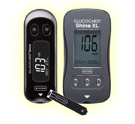 Arkray USA Blood Glucose Meter Glucocard® Shine 5 Second Results Stores Up To 500 Results , 7 , 14 , and 30 Day Averaging Auto Coding