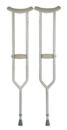 Underarm Crutches McKesson Steel Frame Adult 500 lbs. Weight Capacity Push Button / Wing Nut Adjustment