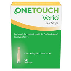 LifeScan Blood Glucose Test Strips OneTouch® Verio® 50 Strips per Box Our smallest sample size ever at 0.4 Microliter and fast results in just 5 seconds For OneTouch® Verio® Family of Meters