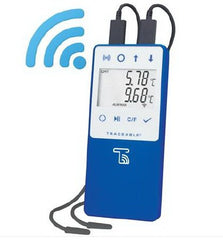 Cole-Parmer Inst. Datalogging Refrigerator / Freezer Thermometer with Alarm TraceableLIVE® Fahrenheit / Celsius -58° to +140°F (-50° to +60°C) 2 Bullet Probes Handheld Battery Operated