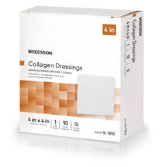 Collagen Dressing McKesson Matrix / Gel / Sheet Collagen / Sodium Alginate / Carboxyl Methylcellulose / Ethylenediamine-tetraacetic Acid (EDTA) 4 X 4 Inch