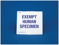 Pre-Printed Label Therapak Laboratory Use Black Paper EXEMPT HUMAN SPECIMEN Lab / Specimen 1 X 3-1/2 Inch