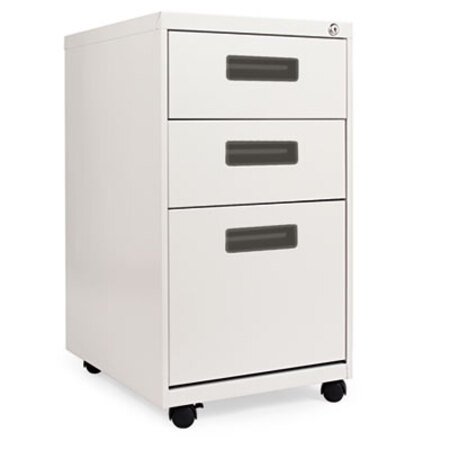 Alera® Three-Drawer Metal Pedestal File, 14.96w x 19.29d x 27.75h, Light Gray