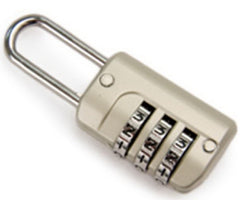 Hopkins Medical Products Mini Combination Lock Bright Nickel Steel Shackle 1/8 Inch Shackle - M-1077833-2099 - Each
