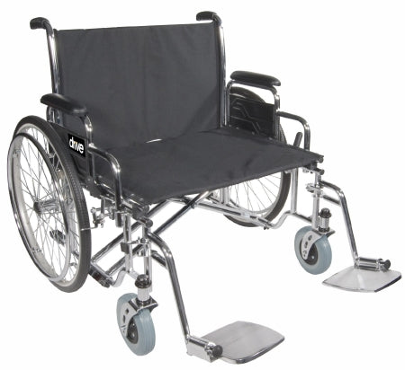 Drive Medical Bariatric Wheelchair drive™ Sentra EC Full Length Arm Removable Padded Arm Style Elevating Legrest Black Upholstery 26 Inch Seat Width 700 lbs. Weight Capacity