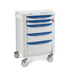 Intermetro Industries Storage Narrow Cart and Drawers Flexline™ 42 Inch Cart Slate Blue 2 to 3 Inch, 2 to 6 Inch, 1 to 9 Inch Drawer
