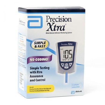 Abbott Blood Glucose and Ketone Meter Precision Xtra® 5 Second Glucose, 10 Second Ketones Results Stores Up To 450 Results No Coding Required
