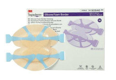 3M Silicone Foam Dressing 3M™ Tegaderm™ 6 X 6 Inch Heel / Contour Silicone Adhesive with Border Sterile