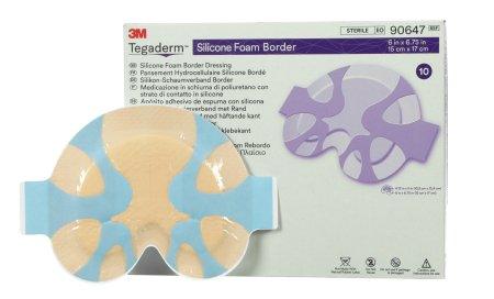 3M Silicone Foam Dressing 3M™ Tegaderm™ 6 X 6-3/4 Inch Sacral Silicone Adhesive with Border Sterile