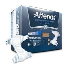 Attends Healthcare Products Unisex Adult Incontinence Brief Attends® Overnight Medium Disposable Heavy Absorbency - M-1078990-3482 - Bag of 18