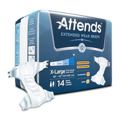 Attends Healthcare Products Unisex Adult Incontinence Brief Attends® Overnight X-Large Disposable Heavy Absorbency - M-1078992-3363 - Bag of 14