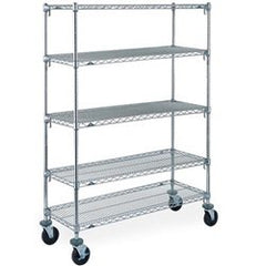 Intermetro Industries Mobile Unit Super Adjustable™ Chrome 18 X 60 X 69 Inch 18 X 60 Inch, Wire Shelves