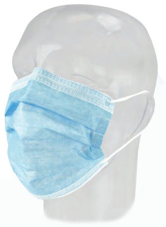 Precept Medical Products Procedure Mask FluidGard® Anti-fog Foam Pleated Earloops One Size Fits Most Blue NonSterile ASTM Level 3