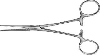 Aesculap Artery Forceps Rochester-Pean 160 mm Stainless Steel Curved Flat Jaw with Ribbed Surface - M-1079094-4816 - Each