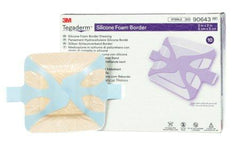 3M Silicone Foam Dressing 3M™ Tegaderm™ 2 X 2 Inch Square Silicone Adhesive with Border Sterile