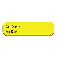 Precision Dynamics Pre-Printed / Write On Label MedVision® Communication Fill In Yellow Paper Date Opened/Exp. Date Black Quality Control Label 3/8 X 1-7/16 Inch - M-1079711-4509 - Roll of 1