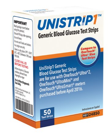 Strategic Products Group Inc Blood Glucose Test Strips Unistrip™ 50 Strips per Box For OneTouch® Ultra® Blood Glucose Meter