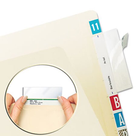 Tabbies® Self-Adhesive Label/File Folder Protector, Top Tab, 3 1/2 x 2, Clear, 500/Box