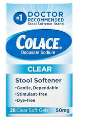 Emerson Healthcare Stool Softener Colace Clear® Capsule 28 per Bottle 50 mg Strength Docusate Sodium