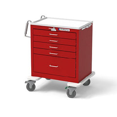 Waterloo Industries Emergency Cart Steel 24.5 X 29 X 37.5 Inch Red 16.5 X 22 Inch, (4) 3 Inch, (1) 9 Inch Drawers