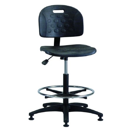 Brewer/Dental Lab Stool Task Series Adjustable Contoured, Backrest Pneumatic Height Adjustment Dual Wheel Casters Black