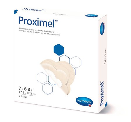 Hartmann Silicone Foam Dressing Proximel™ 6-4/5 X 7 Inch Sacral Silicone Adhesive with Border Sterile