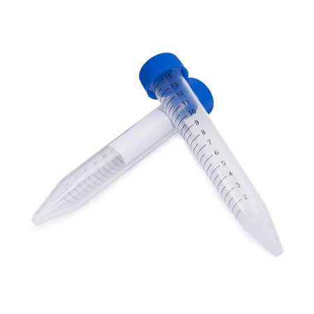 McKesson Centrifuge Tube Conical Bottom Plain 17 X 120 mm 15 mL Blue Screw Cap Polypropylene Tube