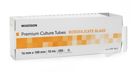 McKesson Test Tube Round Bottom Plain 16 X 100 mm 10 mL Without Color Coding Without Closure Glass Tube