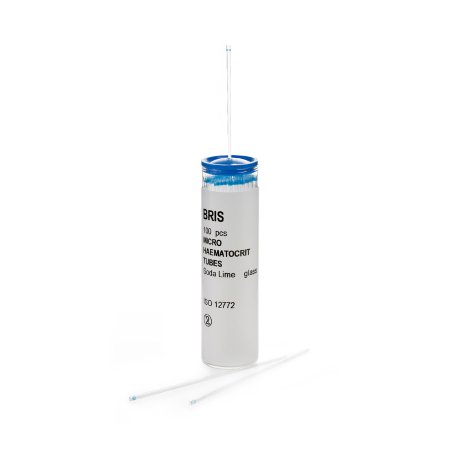 McKesson Capillary Blood Collection Tube Micro-hematocrit Plain 1.1 X 75 mm 75 µL Blue Stripe Without Closure Glass Tube