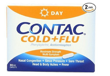 Emerson Healthcare Cold and Sinus Relief Contac® 500 mg - 5 mg Strength Tablet 24 per Box