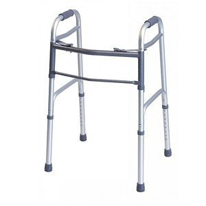 Graham-Field Dual Release Walker Adjustable Height Lumex® Everyday Aluminum Frame 300 lbs. Weight Capacity 32-1/4 to 39-1/4 Inch Height