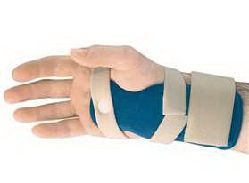 Alimed Resting Hand / Wrist Brace AilMed® Lite Night™ CTS Aluminum / Fabric / Foam Left or Right Hand Beige / Blue Small / Medium