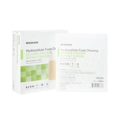 Silicone Foam Dressing McKesson 6 X 6 Inch Square Silicone Gel Adhesive without Border Sterile