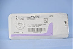 Suture with Needle Coated Vicryl Absorbable Coated Violet Suture Braided Polyglactin 910 Size 0 27 Inch Suture 1-Needle 36.4 mm Length 5/8 Circle Taper Point Needle