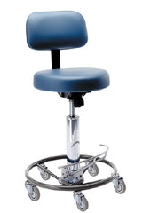 Pedigo Products Surgeon Chair Padded Backrest Hydraulic Height Adjustment, Foot-Operated 5 Casters Burgundy