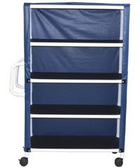 MJM International Linen Cart with Cover 4 Shelves 125 lbs. per Shelf Weight Capacity PVC 3 Inch Twin Casters - M-1083260-1873 - Each