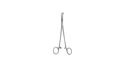 V. Mueller Forceps Moynihan-Navratil 7-7/8 Inch Stainless Steel Ring Handle Angled Double Action Serrated, Fenestrated Jaw - M-1083320-2955 - Each