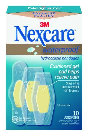 3M Adhesive Strip Nexcare™ Waterproof 1 X 2-1/5 Inch / 1-1/5 X 2-2/5 Inch / 1 X 2 - 7/10 Inch Film / Hydrocolloid Rectangle Clear Sterile