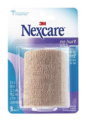 3M Medical Tape Nexcare™ No Hurt Self-Adherent 3 Inch X 2-1/5 Yard Tan NonSterile