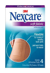 3M Adhesive Strip Nexcare™ 3 X 4 Inch Fabric Rectangle Tan Sterile