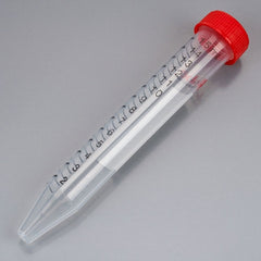 Globe Scientific Diamond® Max™ Centrifuge Tube Conical Bottom Plain 15 mL Red Screw Cap Polypropylene Tube