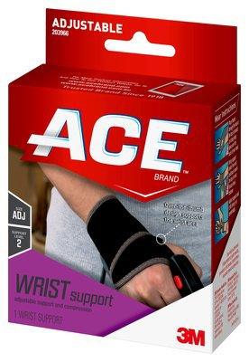 3M Wrist Support 3M™ Ace™ Low Profile / Wraparound Neoprene Blend Left or Right Wrist Black One Size Fits Most