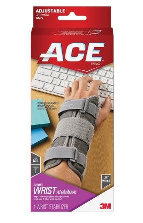 3M Wrist Brace 3M™ Ace™ Aluminum / Nylon / Polyester / Polypropylene / Polyurethane / Spandex Left Hand Gray One Size Fits Most