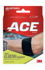 3M Elbow Support 3M™ Ace™ One Size Fits Most Hook and Loop Strap Closure Tennis Elbow Strap Left or Right Arm Black