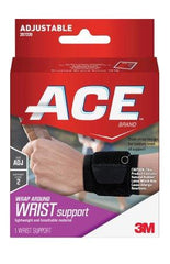 3M Wrist Support 3M™ Ace™ Low Profile / Wraparound Cotton / Nylon / Polyester / Polyurethane Foam / Rubber Latex Left or Right Hand Black One Size Fits Most