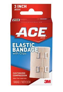 3M Elastic Bandage 3M™ ACE™ 3 Inch Width Standard Compression Clip Detached Closure Tan NonSterile