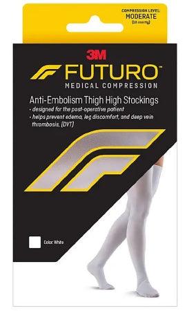 3M Anti-embolism Stocking 3M™ Futuro™ Thigh High Large / Regular White Closed Toe