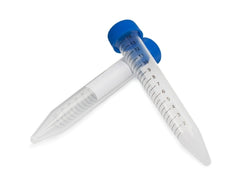 McKesson Centrifuge Tube Conical Bottom Plain 17 X 120 mm 15 mL Blue Screw Cap Polypropylene Tube