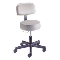 The Brewer Company Exam Stool Value Plus Series Pneumatic Height Adjustment 2 Inch Dual Wheel Nylon Casters Black Satin